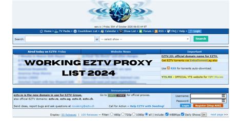 EZTV Proxy List 2024 [Working EZTV Proxy Sites.